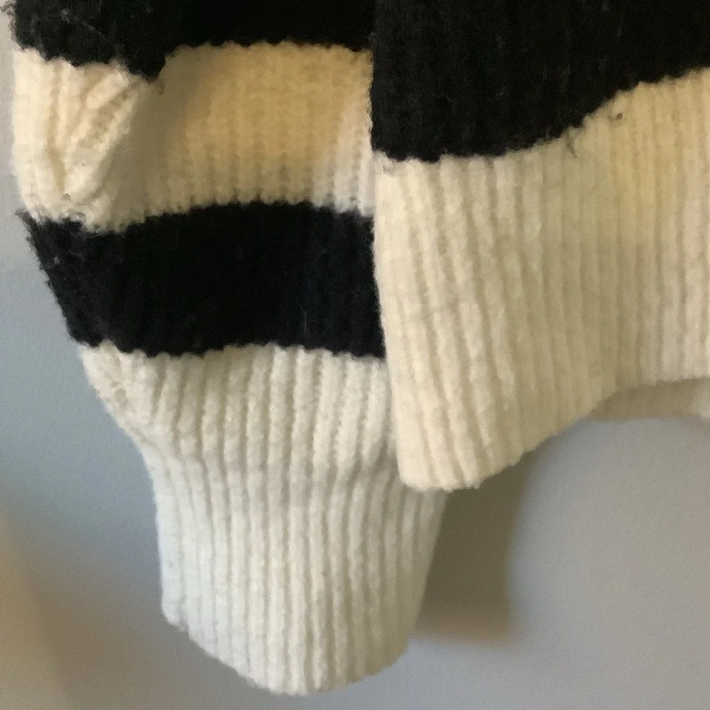 a new day Black and White Striped Cardigan with Heart Accent - Picture 3 of 6